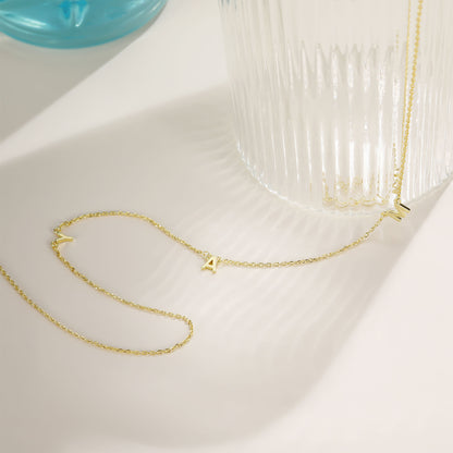 gold necklace for women, letter gold necklace