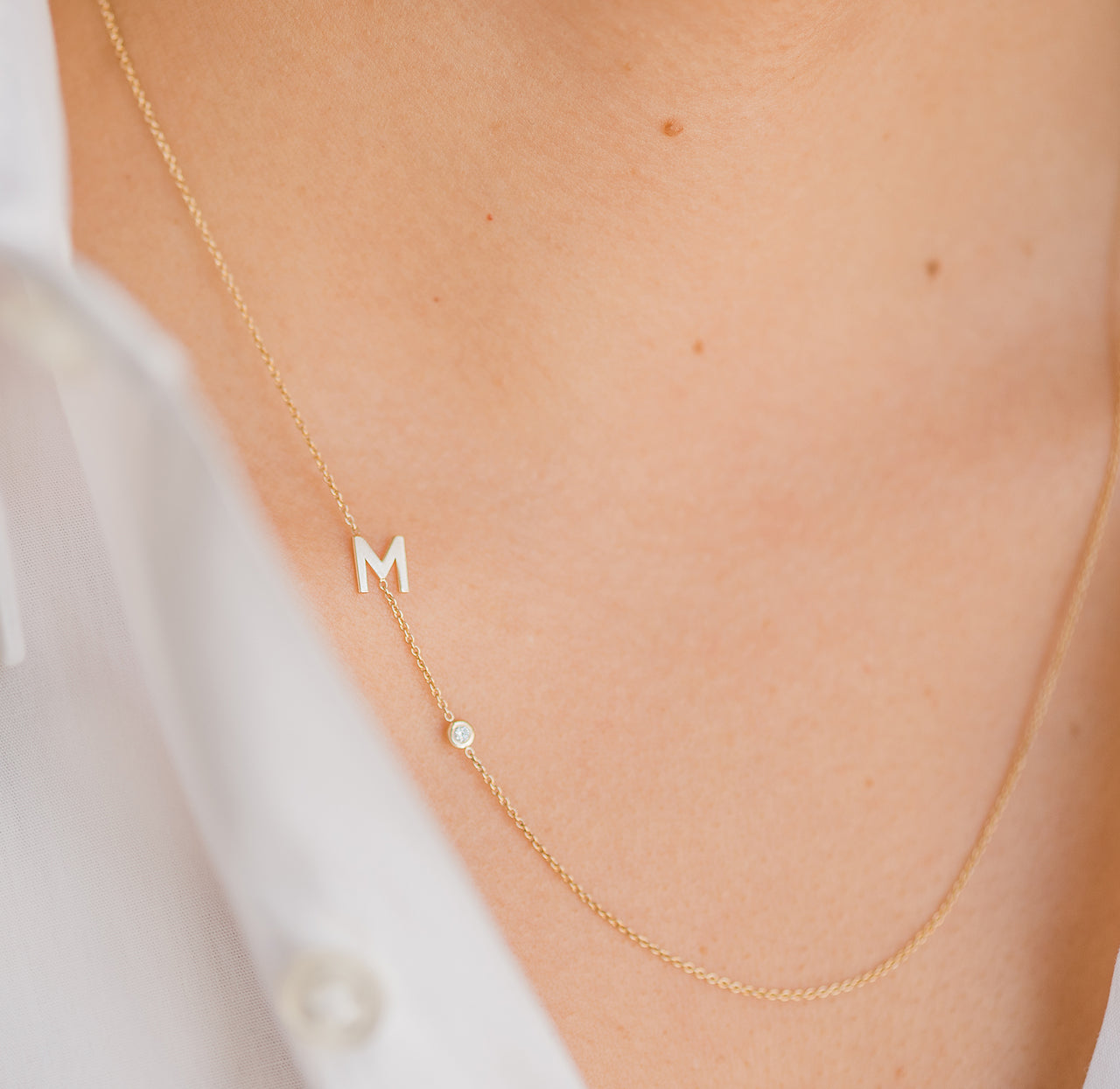 gold initial necklace, personalized necklace for women, letter necklace