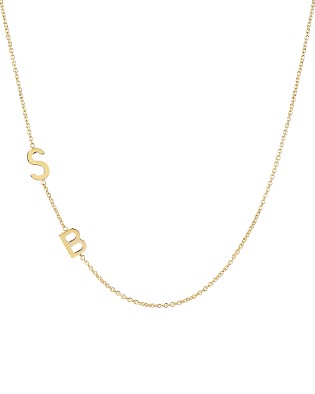 initial necklace, gold necklace for women, 14K personalized necklace