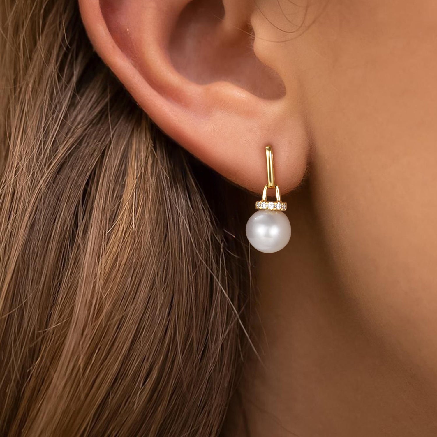 Classic Freshwater Pearl Bar Drop Earrings