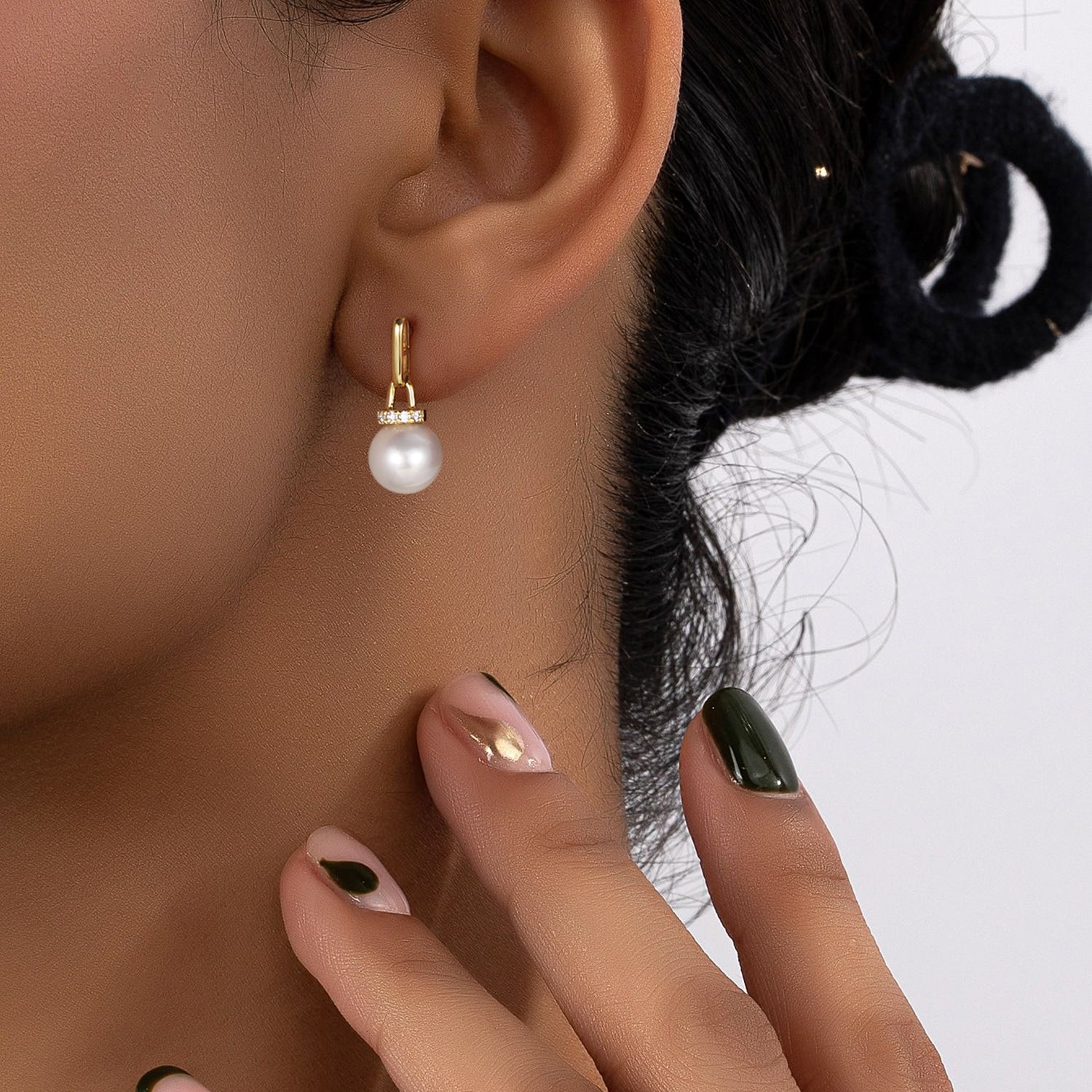 Classic Freshwater Pearl Bar Drop Earrings