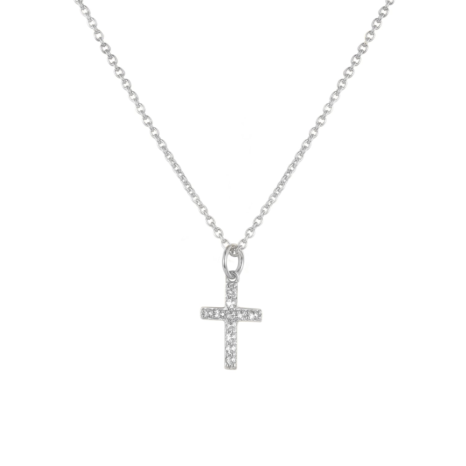 Cross Pendant Necklace with Gemstone