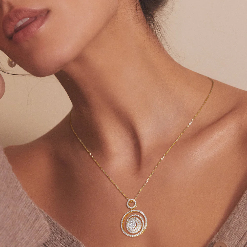 moissanite jewelry, stunning pendant for women, round halo pendant