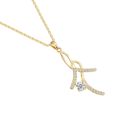 gold necklace for women, 18K gold pendant, moissanite necklace for women