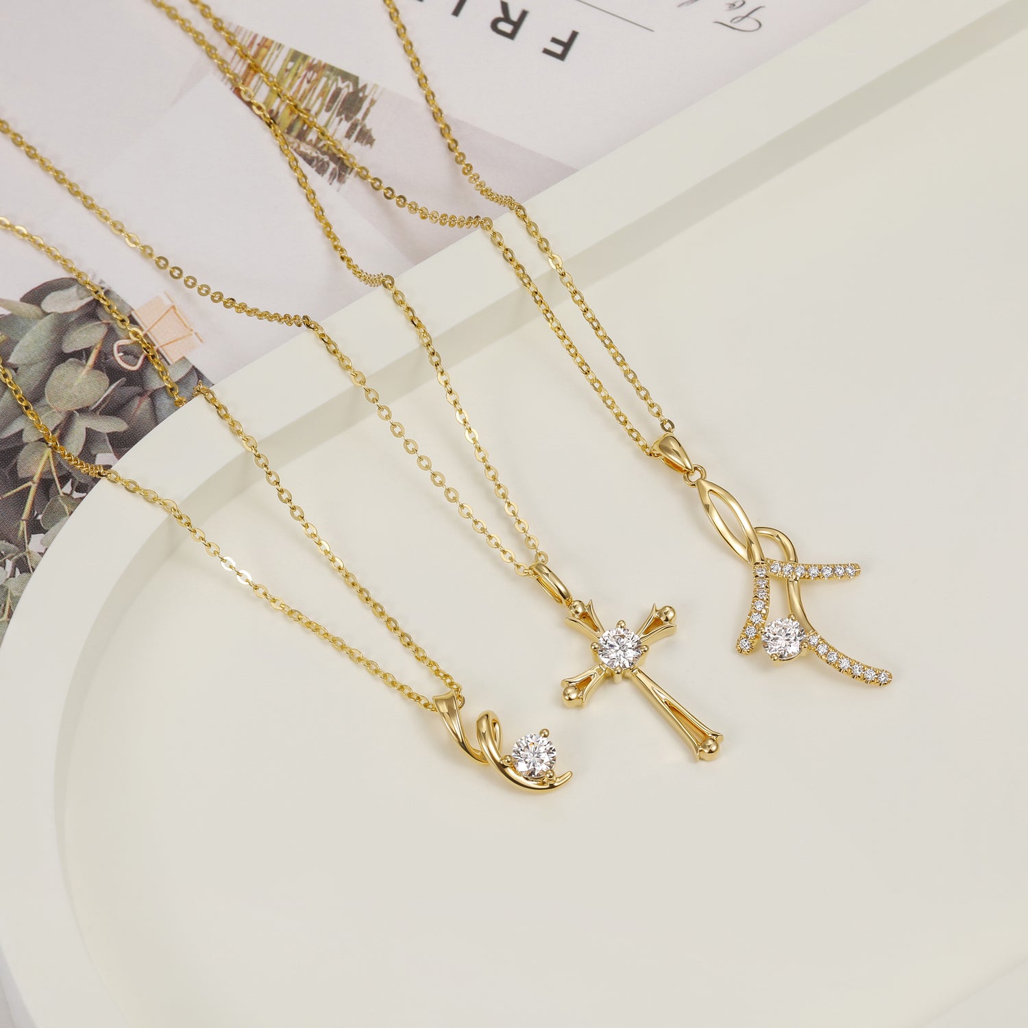 designer necklace, twist pendant, solid gold necklace for women