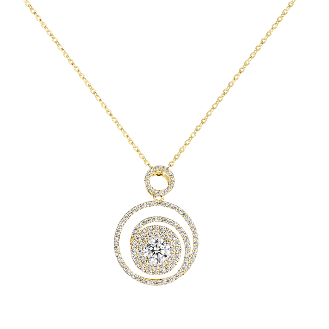 moissanite necklace, solid gold luxury necklace, 18k gold necklace