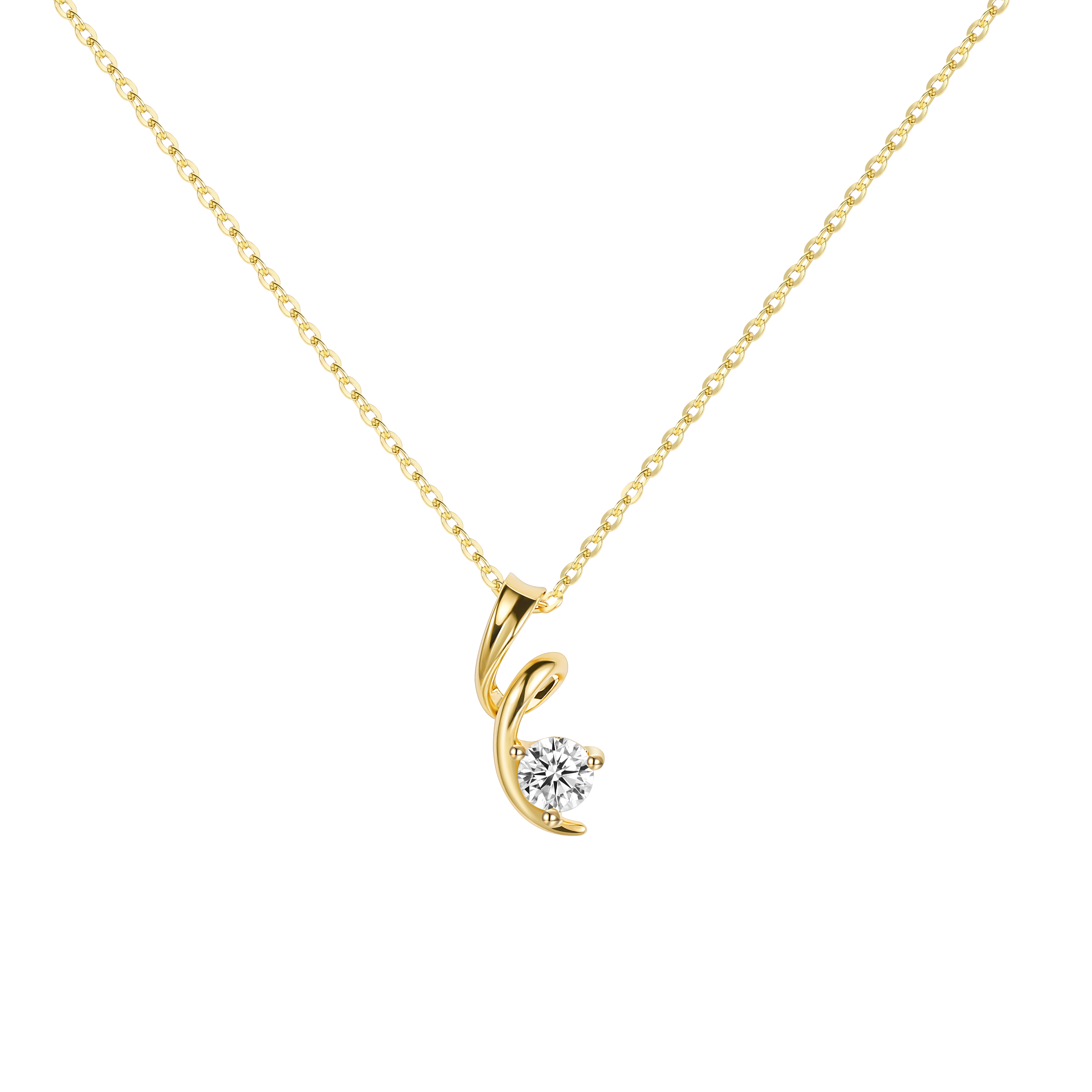 birthstone necklace for women, twist pendant, solid gold birthstone necklace