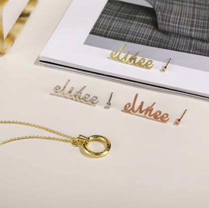 gold jewelry, name necklace