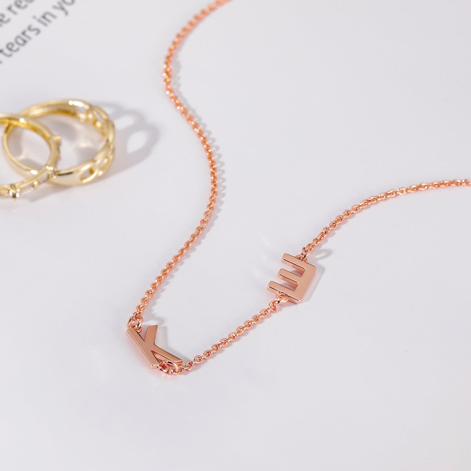 rose gold necklace, solid gold necklace, 14K gold jewelry