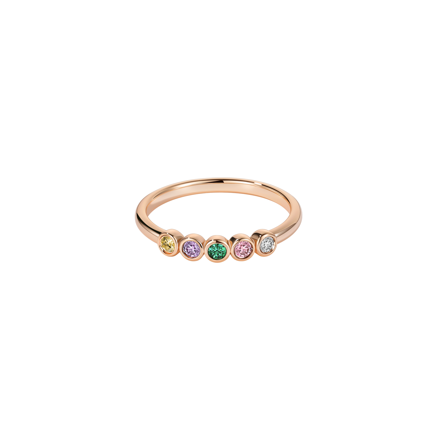 Colored Gemstone Solid Gold Ring