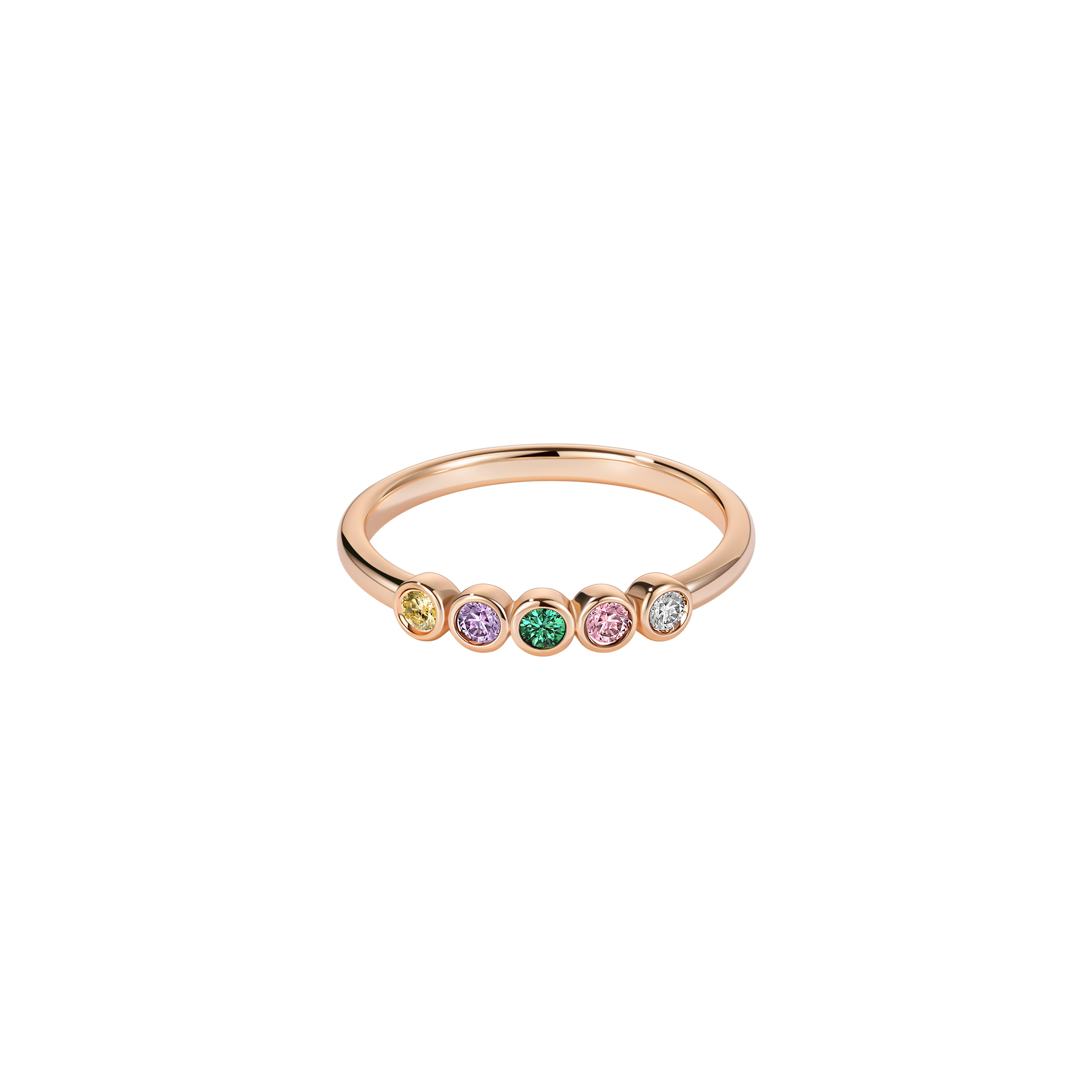 Colored Gemstone Solid Gold Ring