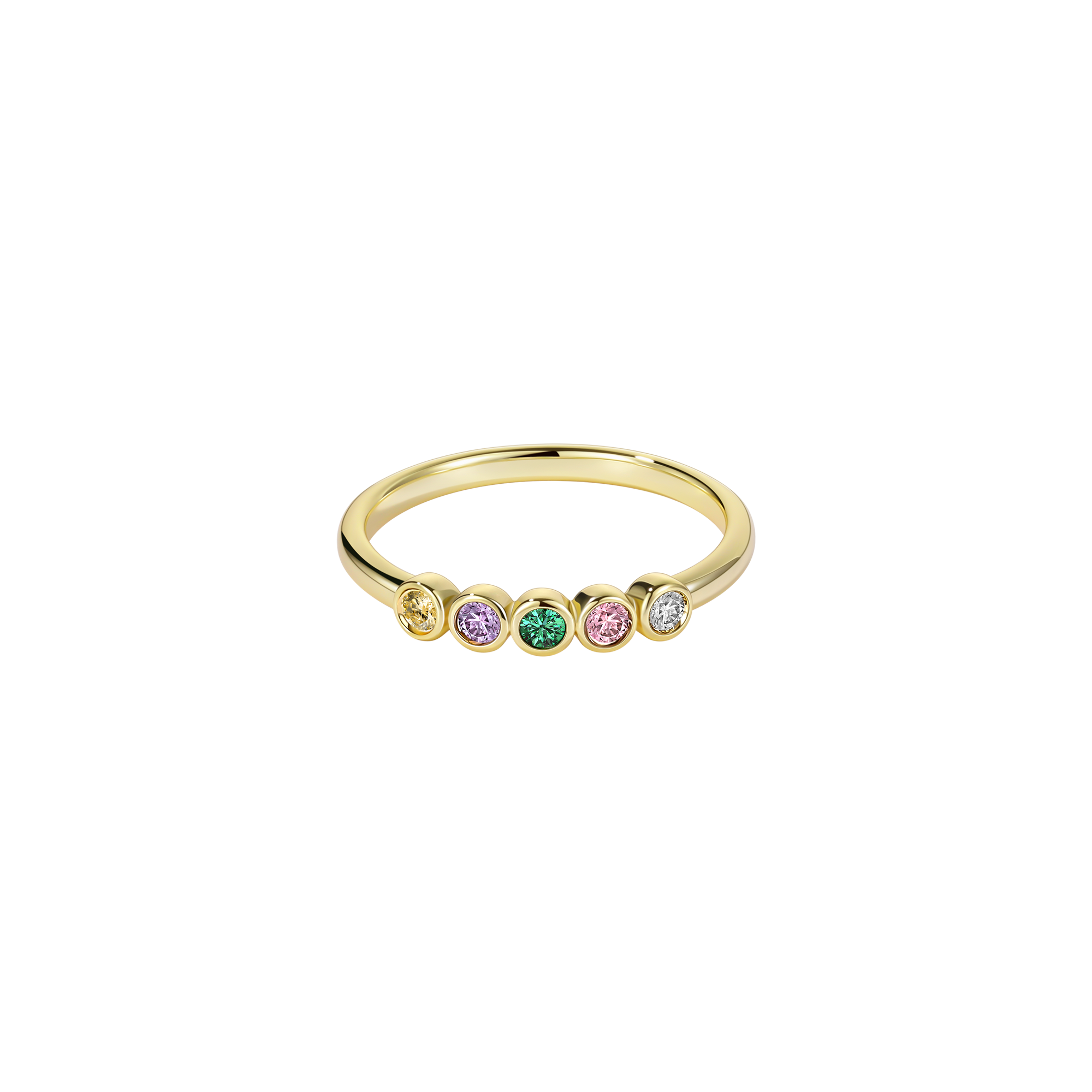 Colored Gemstone Solid Gold Ring