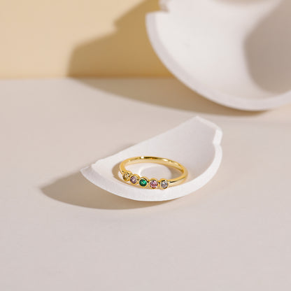 Colored Gemstone Solid Gold Ring