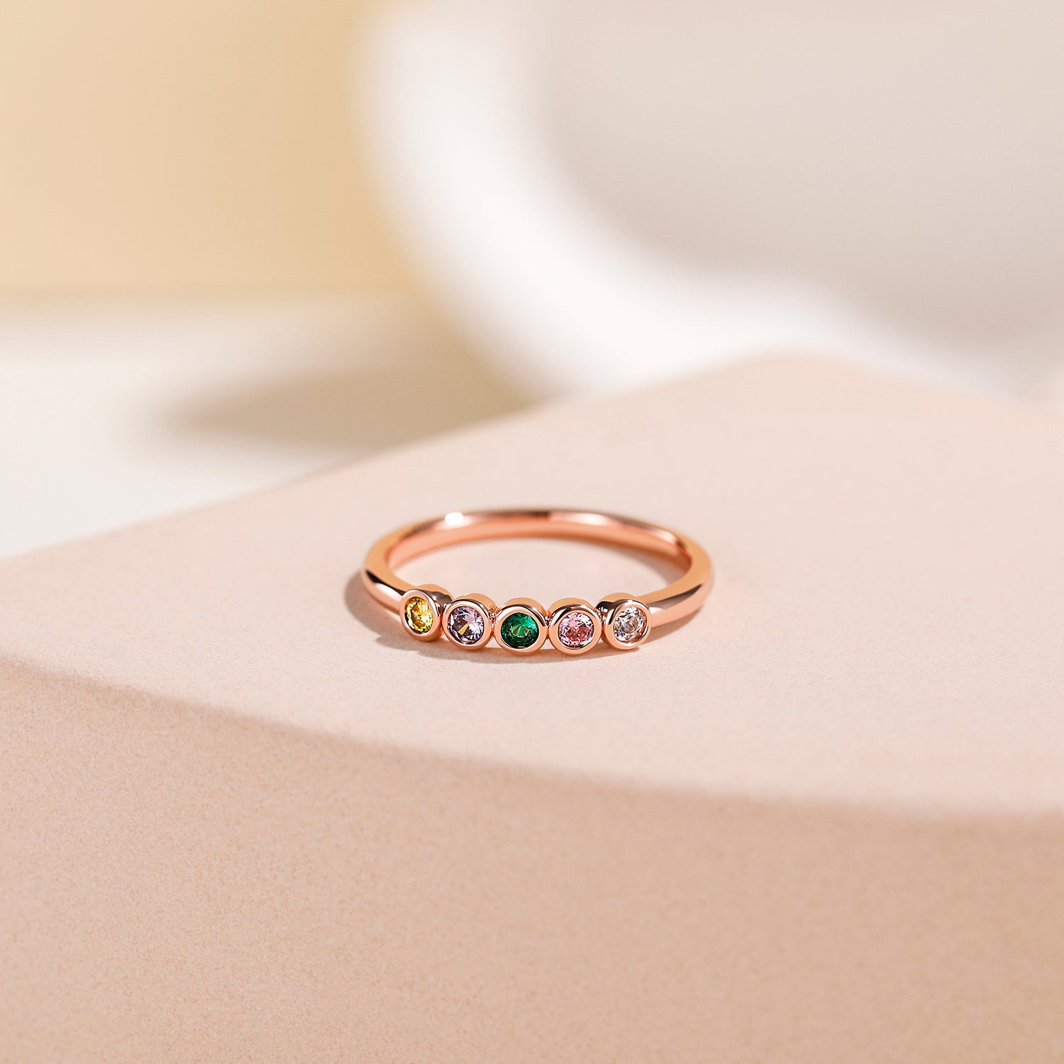 Colored Gemstone Solid Gold Ring