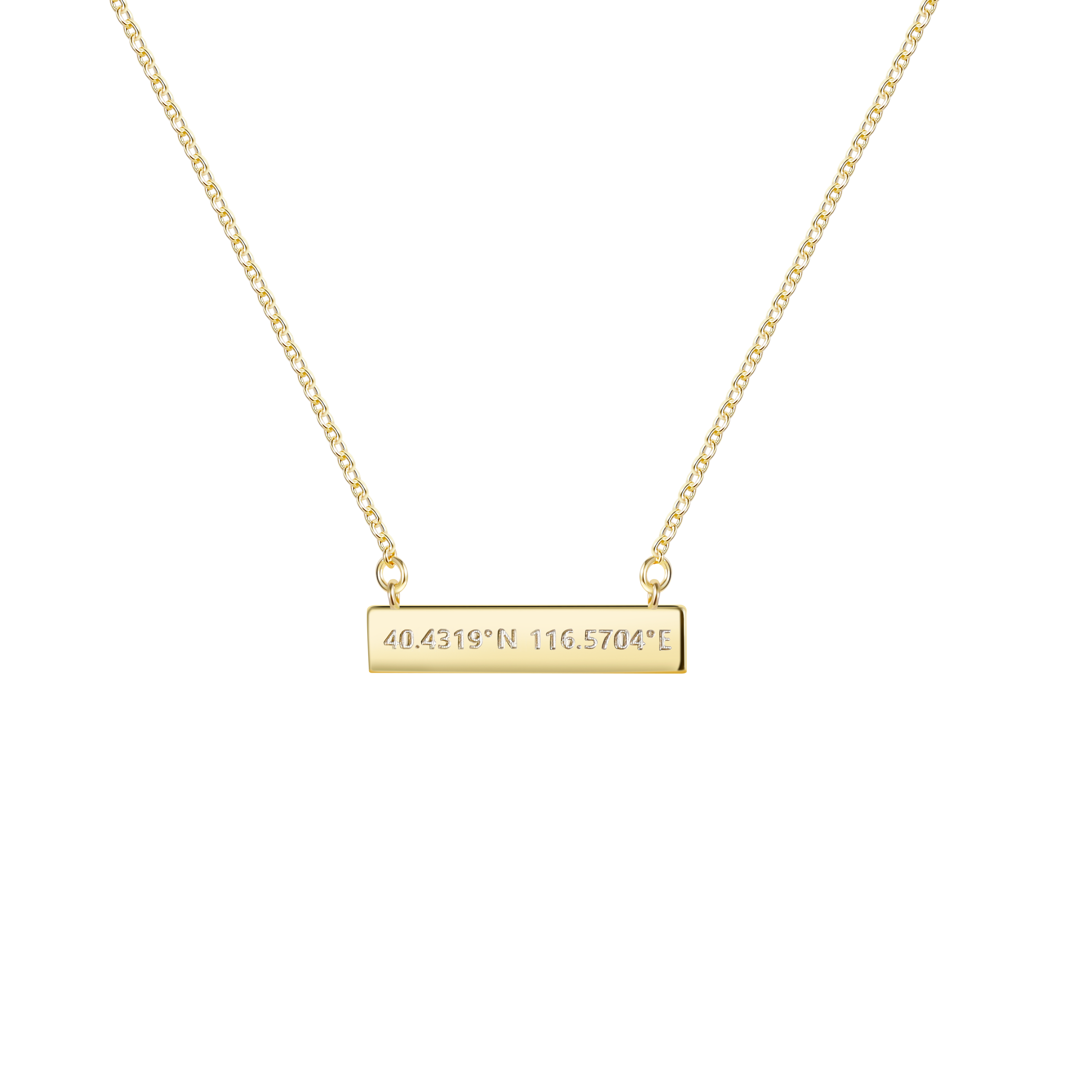 bar necklace for women, personalized necklace, solid gold pendant