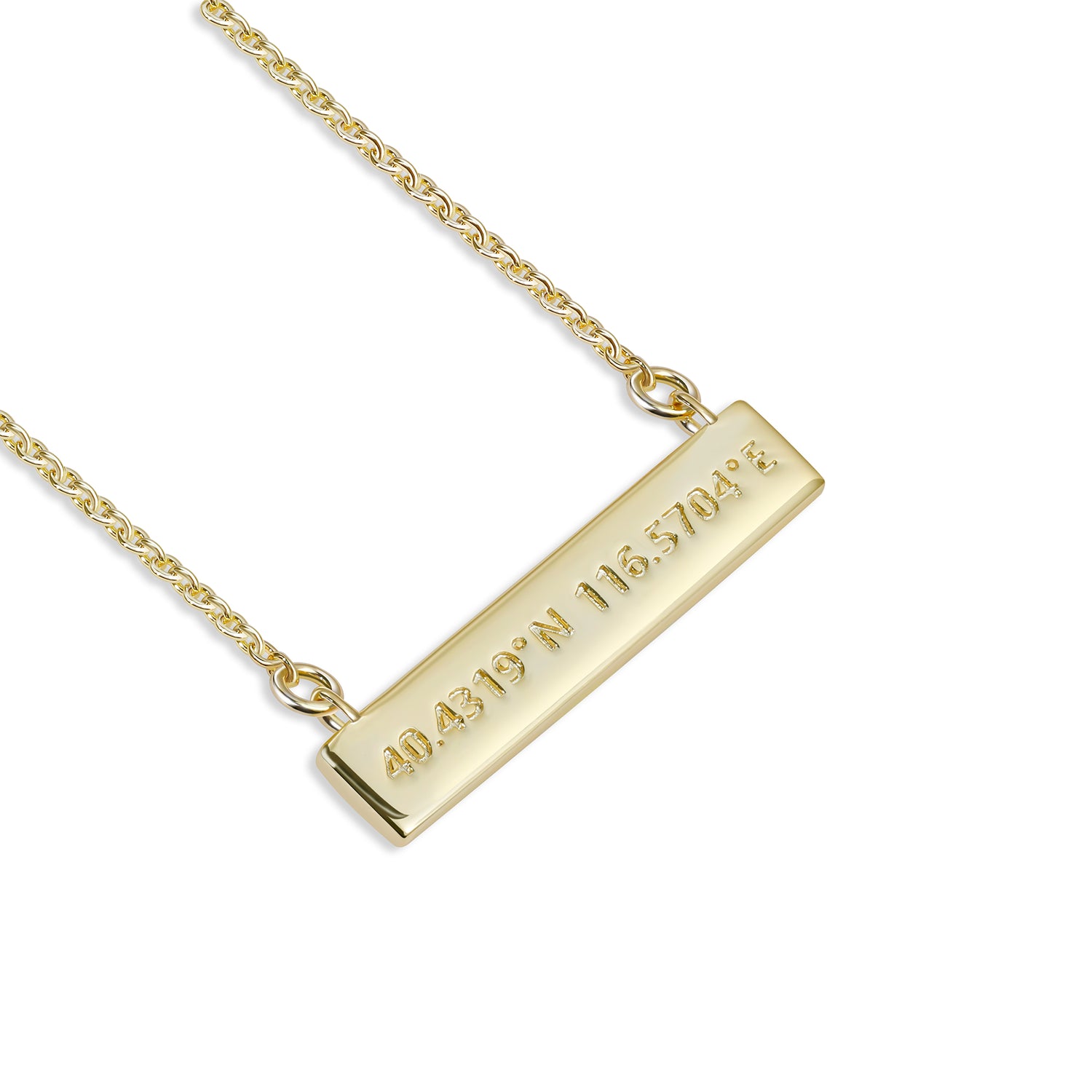 14K gold necklace for women, horizontal bar necklace, personalized necklace