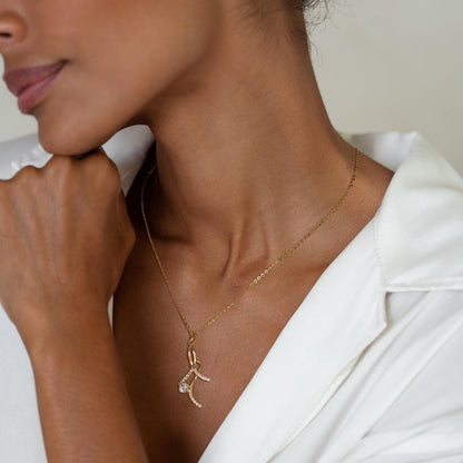 moissanite pendant, gold necklace for women, 18K gold necklace, moissanite necklace