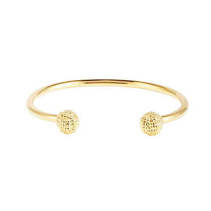 Gold Pave Ball Cuff Bracelet