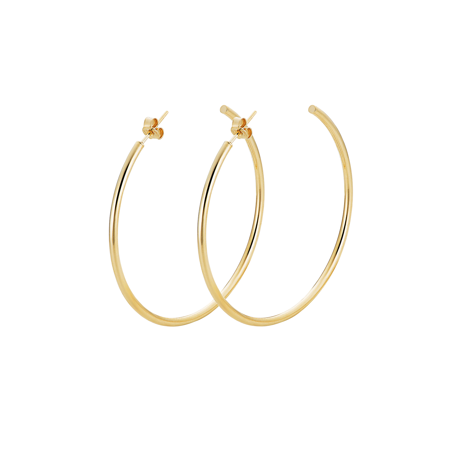 Oversized Solid Gold Hoop Earrings