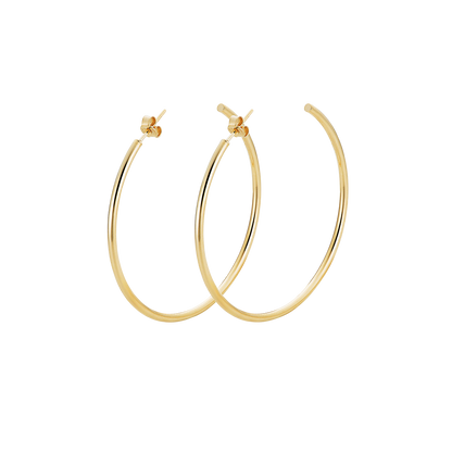 Oversized Solid Gold Hoop Earrings