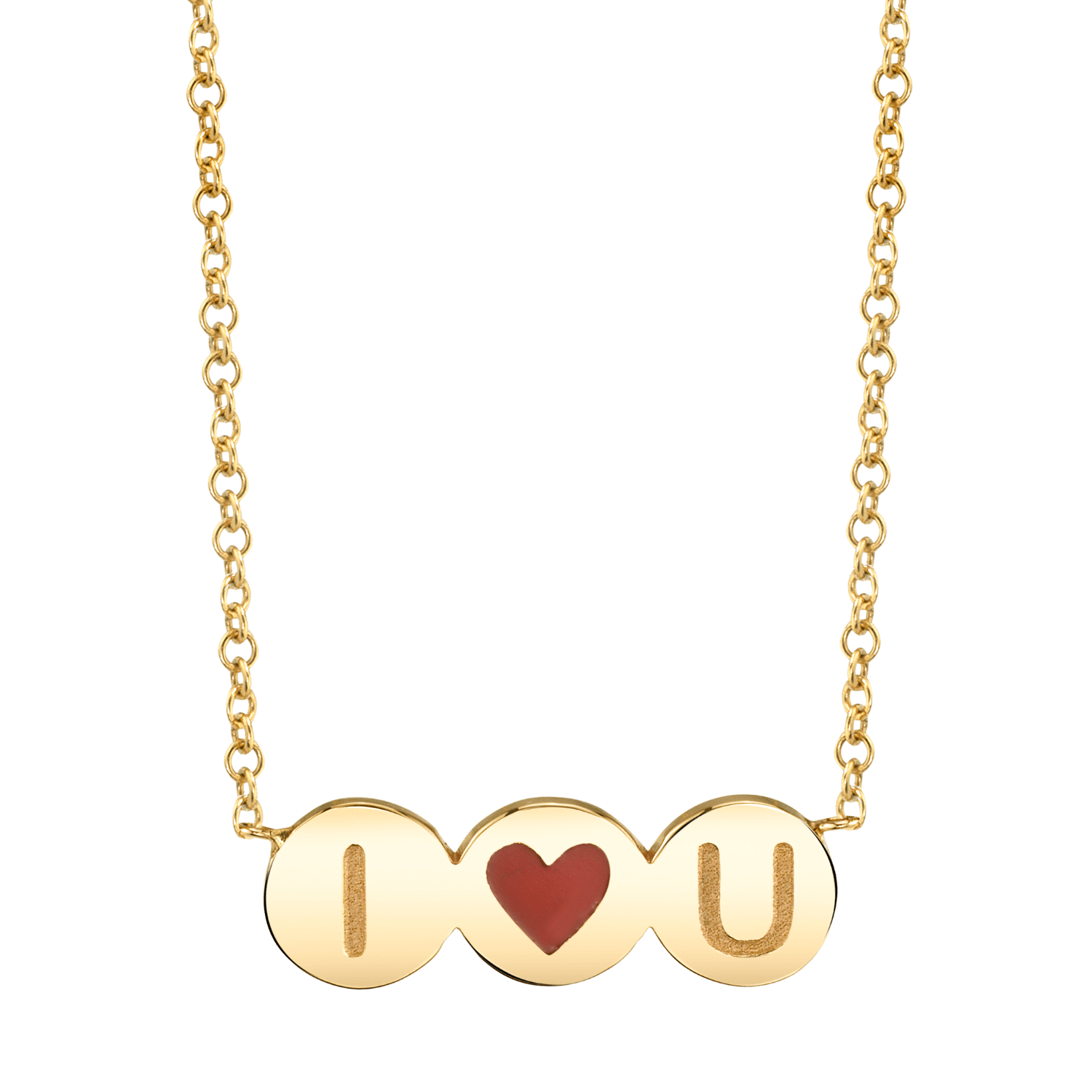 Enamel Heart Initial Necklace