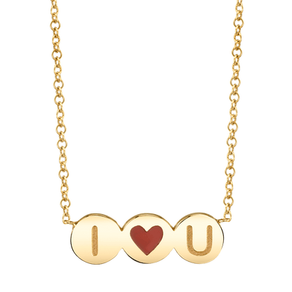 Collier Initiale Coeur En Émail