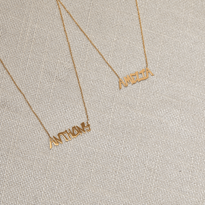 rose gold name pendant necklace, personalized necklace for women, graffti name necklace