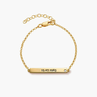 Bracciale con nome personalizzato con pietra preziosa