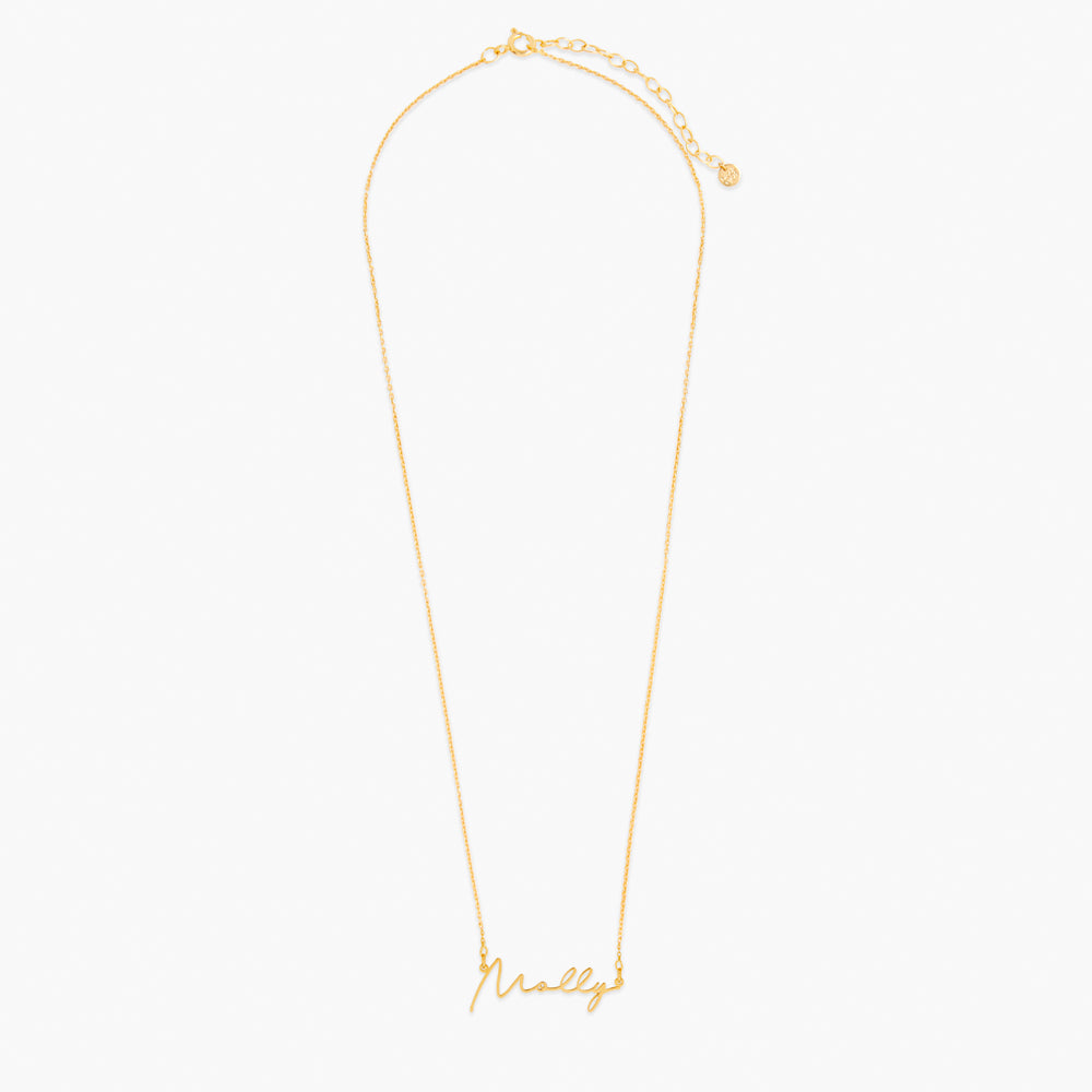 name neckalce, 14K gold necklace, yellow gold name necklace