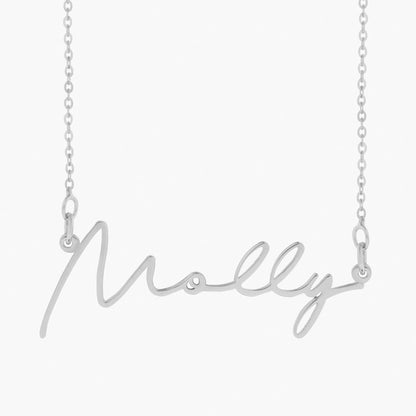 white gold necklace, 14K gold name necklace, name pendant