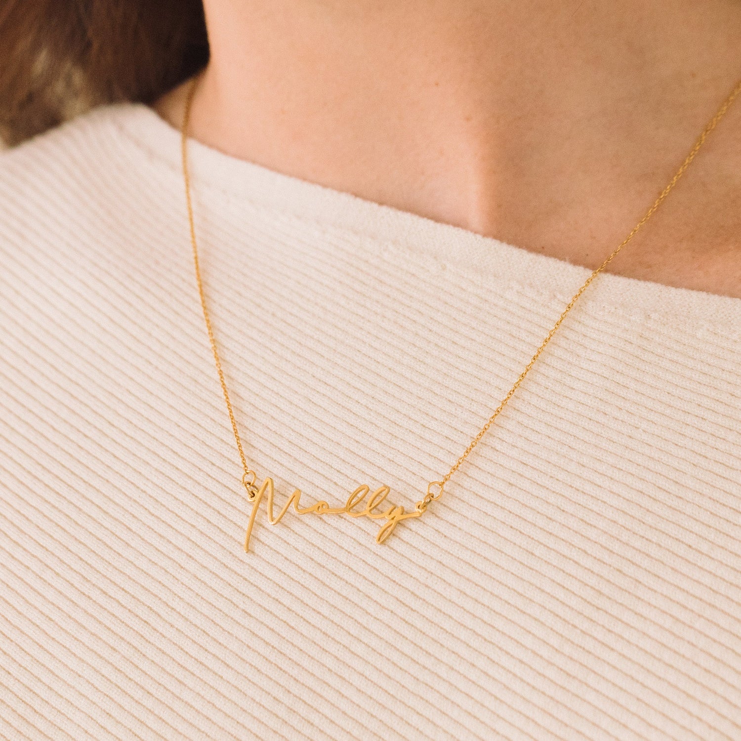 name neckalce, 14K gold necklace, yellow gold name necklace