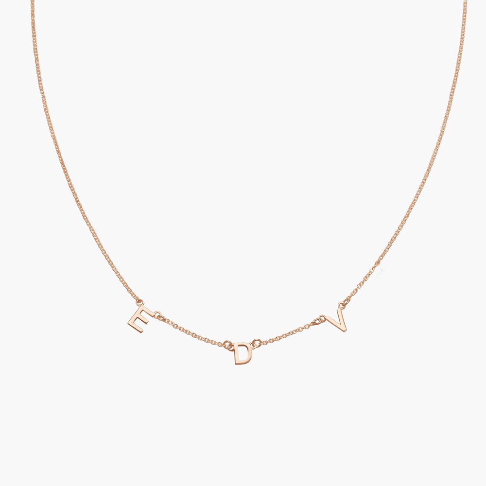 yellow gold necklace for women, letter gold necklace